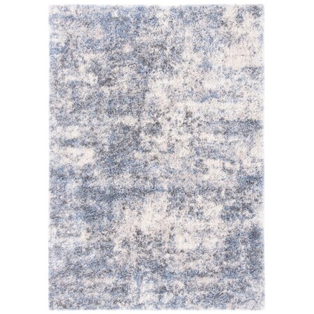 Safavieh 4 x 6 ft. Berber Shag Shag & Flokati Rectangle Rug; Ivory & Blue BER274B-4